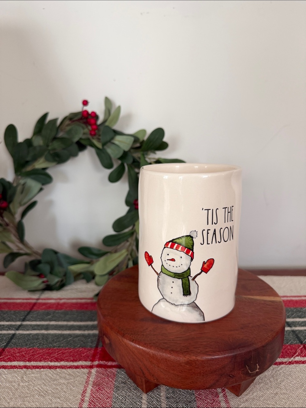 Rae Dunn Holiday Snowman Ceramic Candle